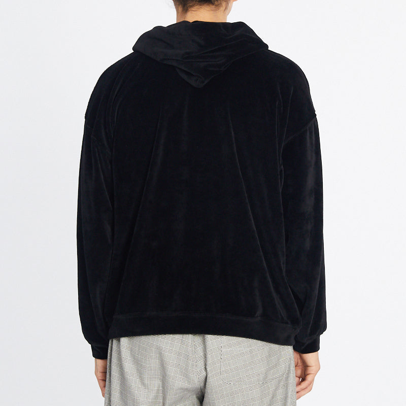 Velour Hoodie - Black