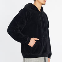 Velour Hoodie - Black