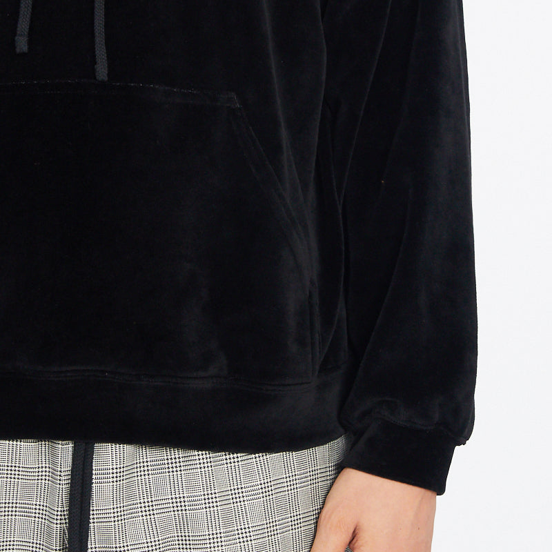 Velour Hoodie - Black