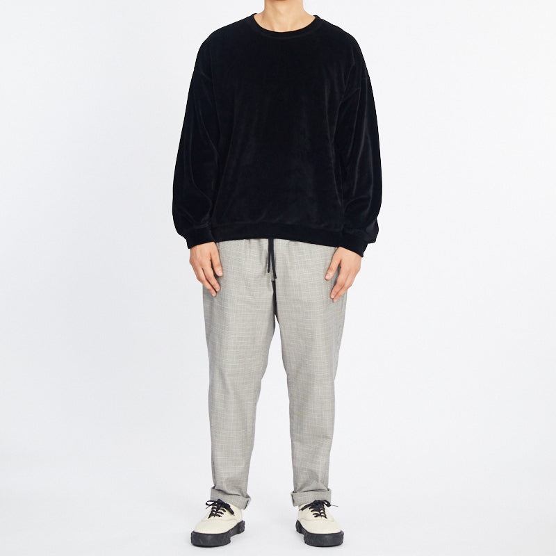 Velour Crewneck Sweatshirt - Black