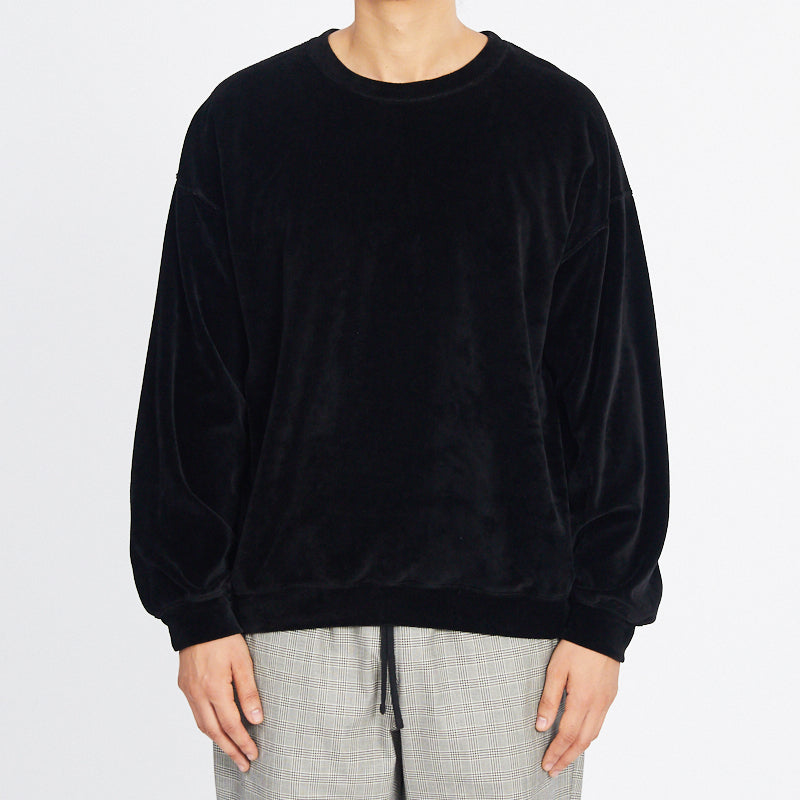 Velour Crewneck Sweatshirt - Black