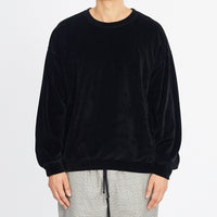 Velour Crewneck Sweatshirt - Black