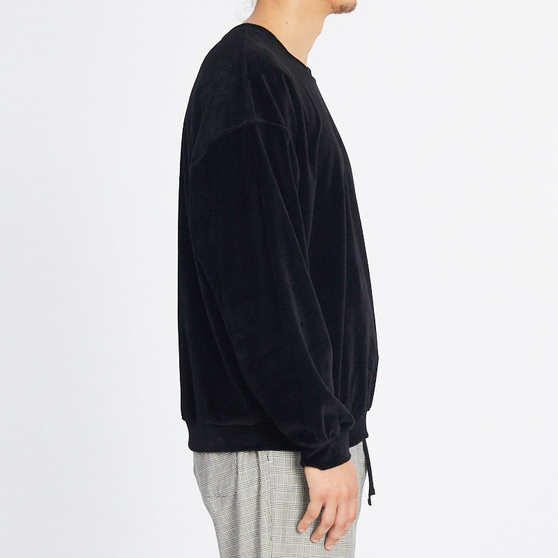Velour Crewneck Sweatshirt - Black