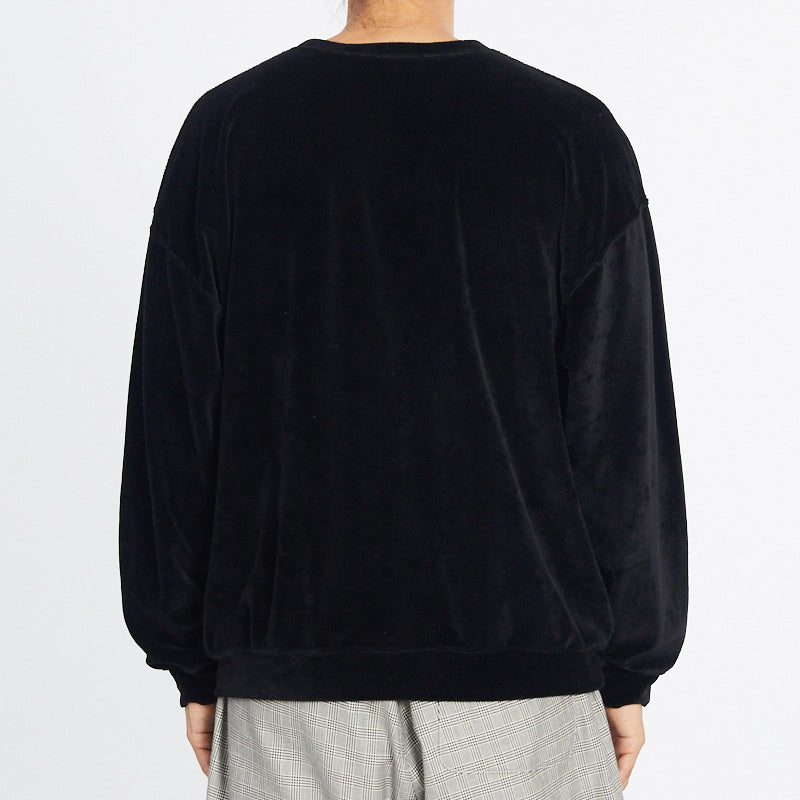 Velour Crewneck Sweatshirt - Black