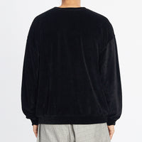Velour Crewneck Sweatshirt - Black