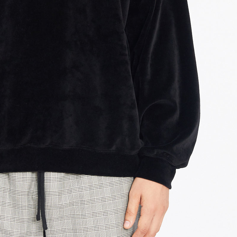 Velour Crewneck Sweatshirt - Black