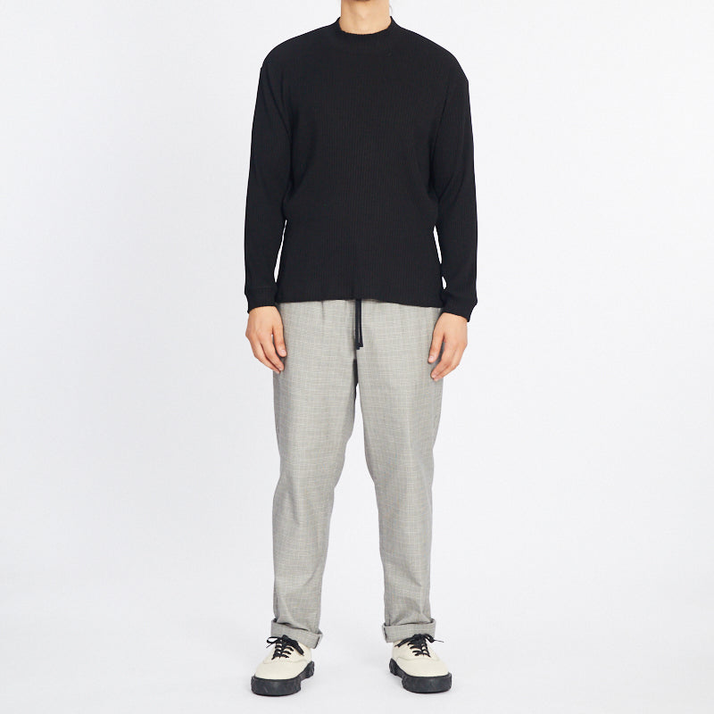 Long Sleeve Ribbed T-Shirt - Black