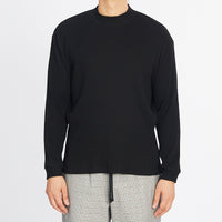 Long Sleeve Ribbed T-Shirt - Black