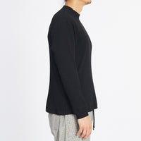 Long Sleeve Ribbed T-Shirt - Black