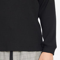 Long Sleeve Ribbed T-Shirt - Black