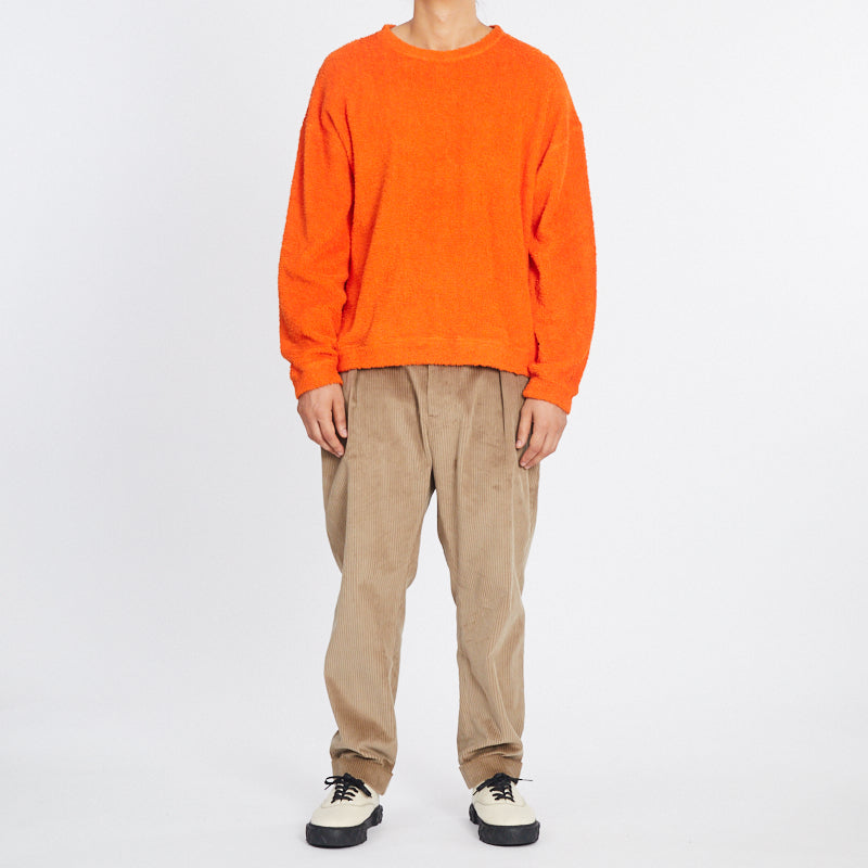 Reversible Pile Crewneck Sweatshirt - Orange