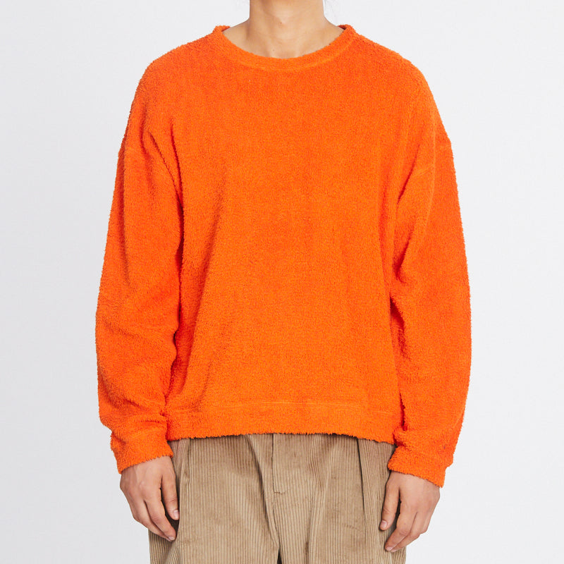 Reversible Pile Crewneck Sweatshirt - Orange