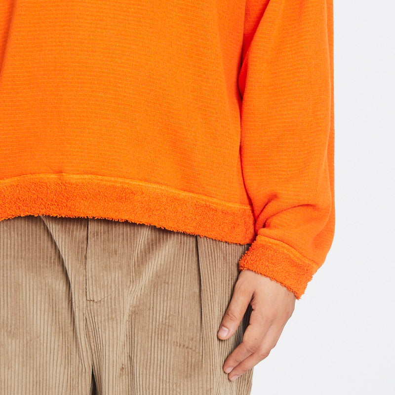 Reversible Pile Crewneck Sweatshirt - Orange