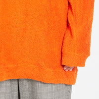 Oversized Reversible Pile Crewneck Sweatshirt - Orange