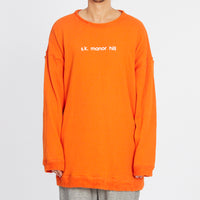 Oversized Reversible Pile Crewneck Sweatshirt - Orange