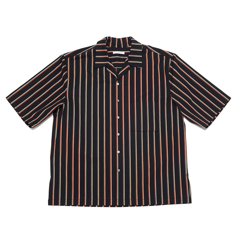 Aloha Shirt - Navy/Orange Stripe