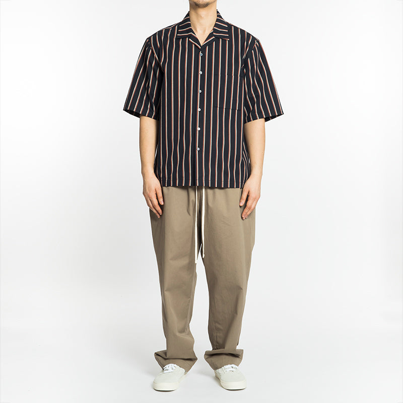 Aloha Shirt - Navy/Orange Stripe