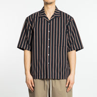 Aloha Shirt - Navy/Orange Stripe