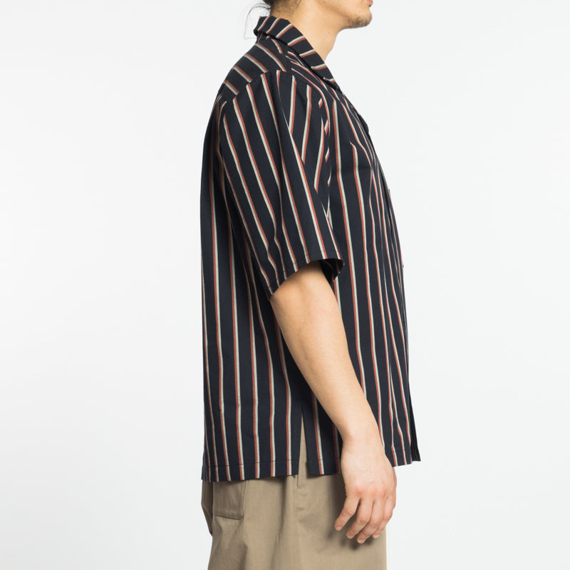 Aloha Shirt - Navy/Orange Stripe