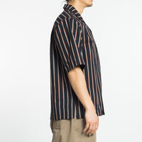 Aloha Shirt - Navy/Orange Stripe
