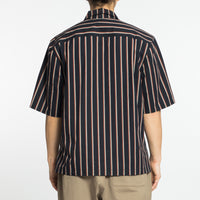 Aloha Shirt - Navy/Orange Stripe