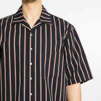 Aloha Shirt - Navy/Orange Stripe