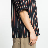 Aloha Shirt - Navy/Orange Stripe