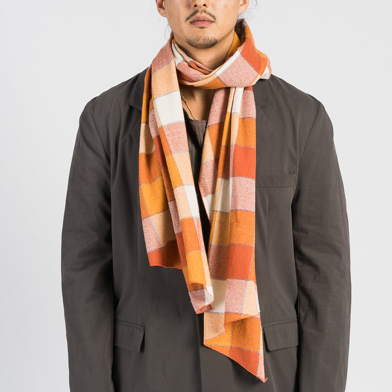 Long Scarf - Orange Plaid