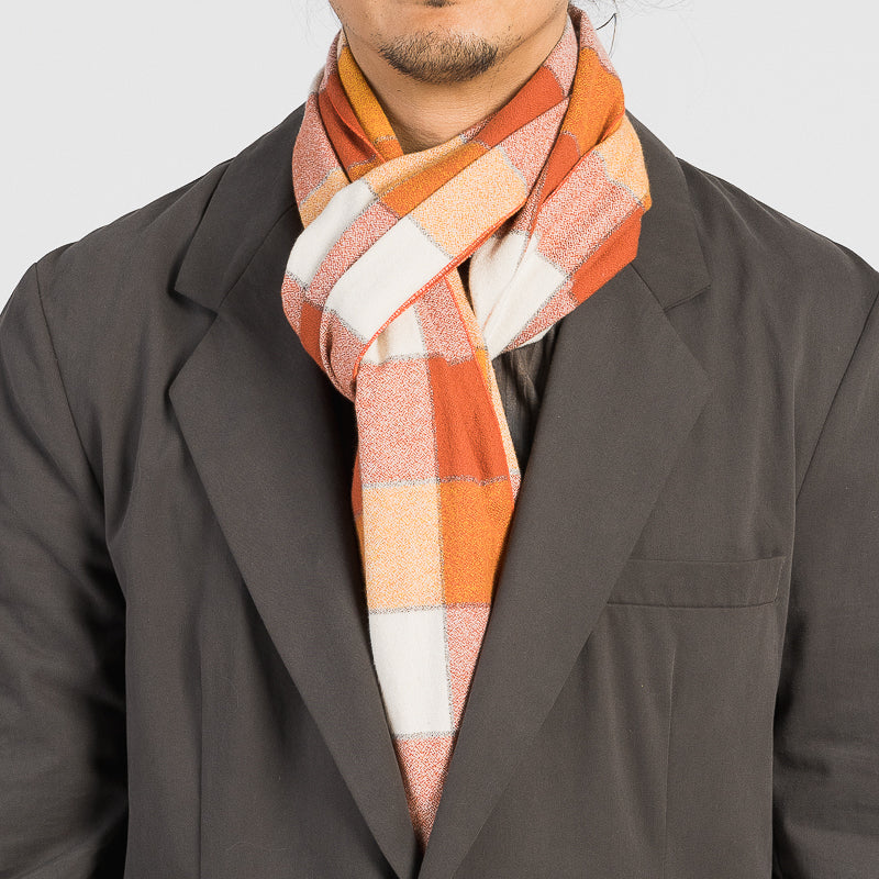 Long Scarf - Orange Plaid