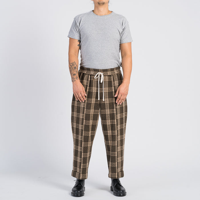 Band Pant - Brown Plaid