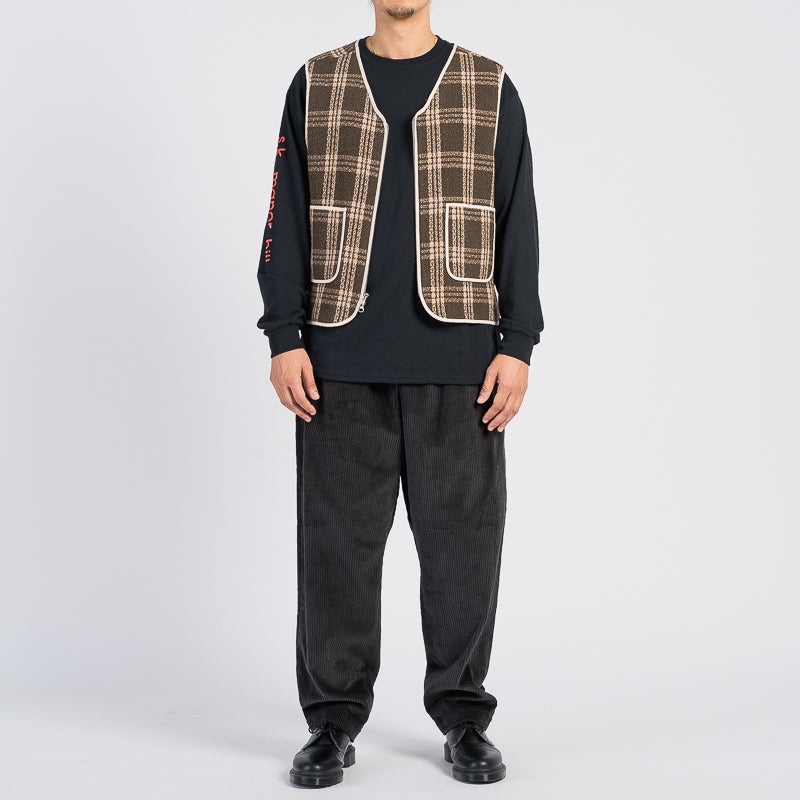 Saxton Vest - Brown Plaid