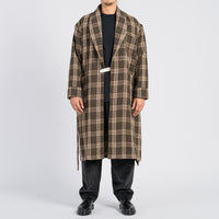 Wallace Robe - Brown Plaid Wool