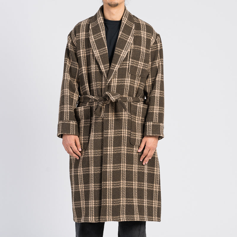 Wallace Robe - Brown Plaid Wool