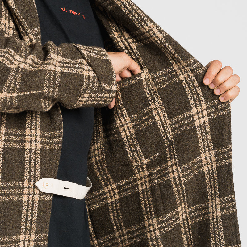 Wallace Robe - Brown Plaid Wool