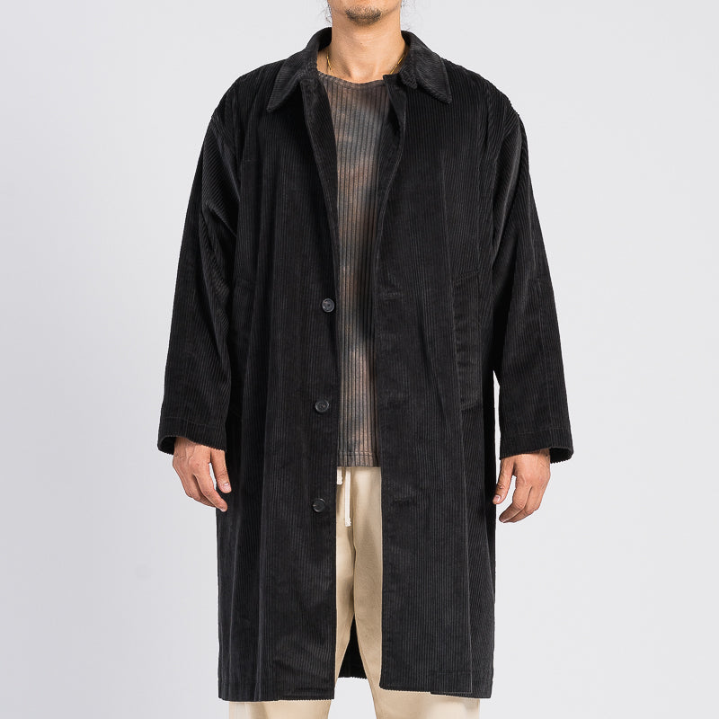 Shelby Trench Coat - Black Corduroy