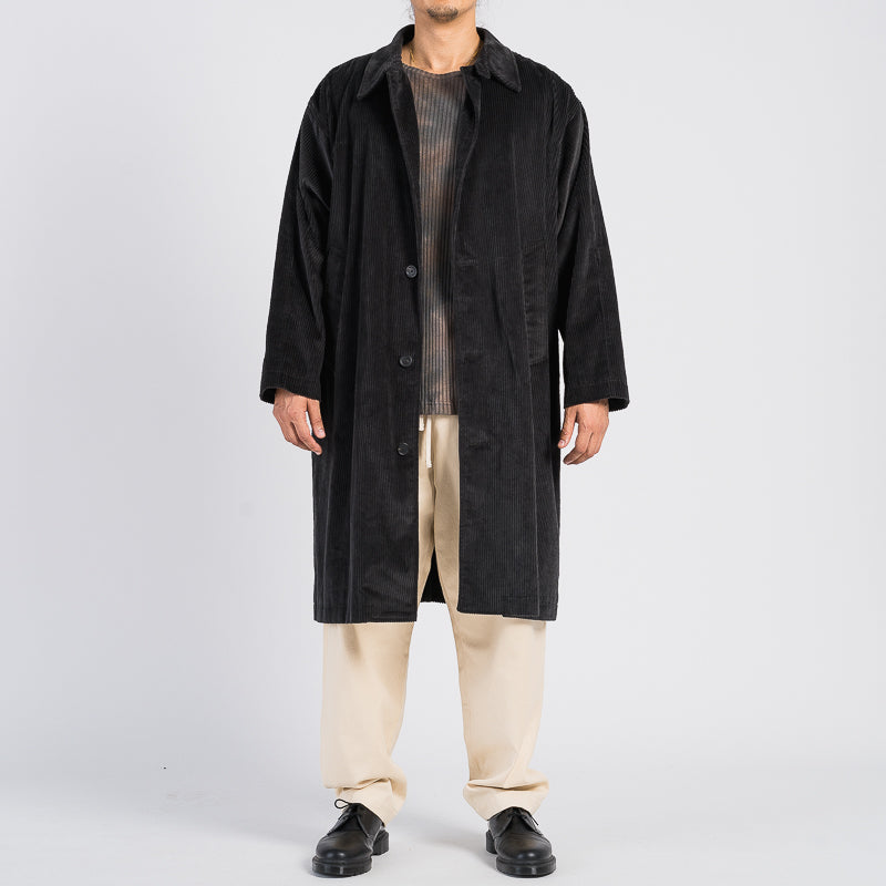 Shelby Trench Coat - Black Corduroy