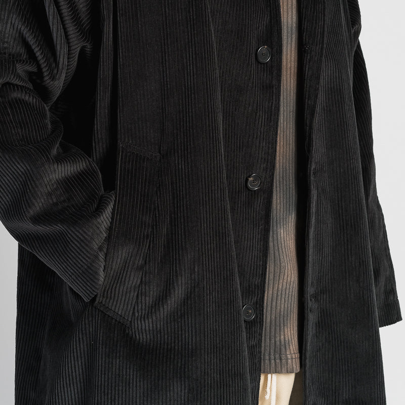 Shelby Trench Coat - Black Corduroy