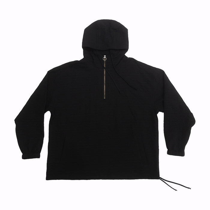 Pod Pullover Jacket - Black Puckered