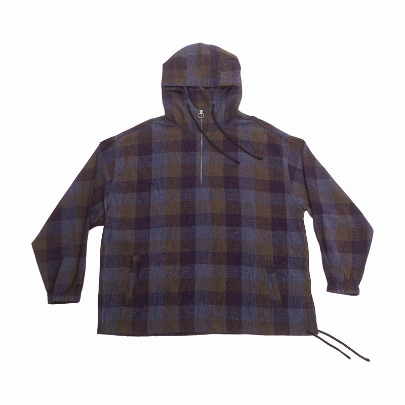 Pod Pullover Jacket - Blue & Purple Plaid